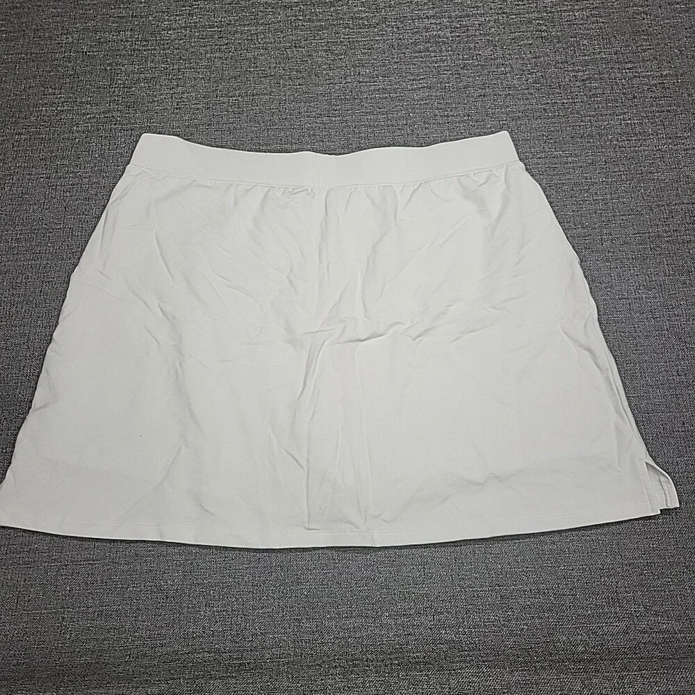 Sport Savvy Womens French Terry Pull On Skort X-Large Size White Skirt w Shorts